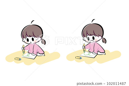 Illustration of a child drawing 102011487
