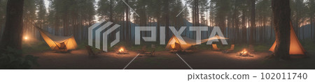 Scenery of camping in the forest tent solo camp wide size 102011740