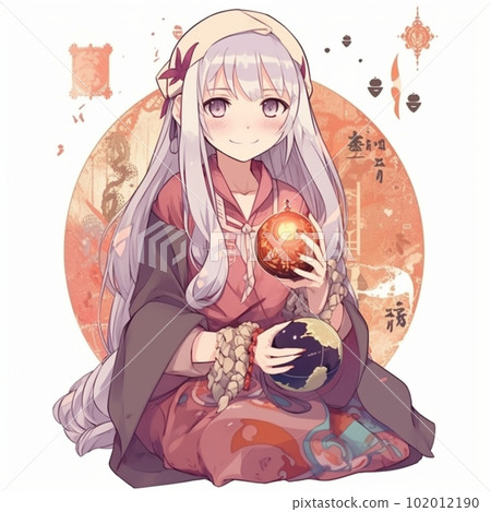 Cute fortune teller girl [AI generated image] 102012190