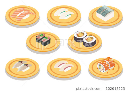 Conveyor belt sushi vector illustration material 01 102012223