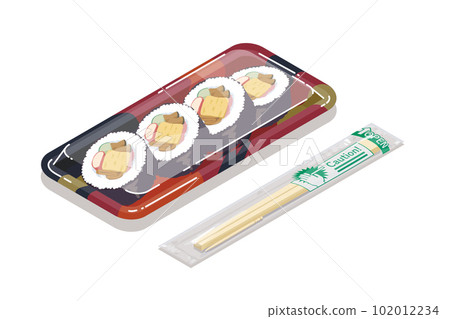 Vector illustration material of futomaki in a pack 102012234