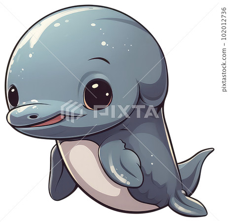 Funny and cute porpoise transparency sticker. 102012736