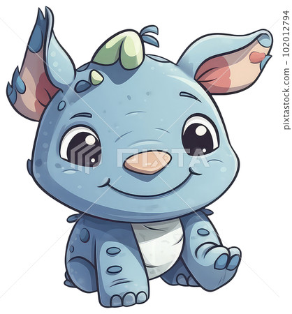 Funny and cute rhino transparency sticker. Funny and cute rhino transparency sticker. 102012794