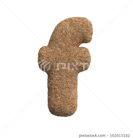 Sand letter F - Small 3d beach font - Holidays, travel or ocean concepts 102013182