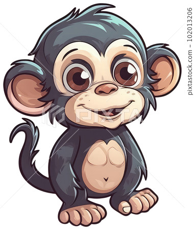 Funny and cute chimpanzee transparency sticker. Funny and cute chimpanzee transparency sticker. 102013206