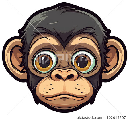 Funny and cute chimpanzee transparency sticker. Funny and cute chimpanzee transparency sticker. 102013207