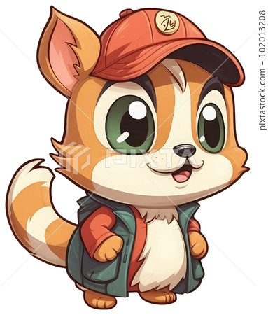 Funny and cute chipmunk transparency sticker. Funny and cute chipmunk transparency sticker. 102013208
