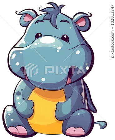 Funny and cute hippopotamus transparency sticker. Funny and cute hippopotamus transparency sticker. 102013247