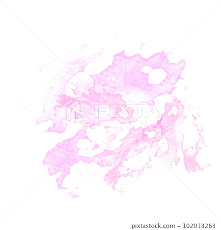 A stain of watercolor on white background, the pink color of the watercolor. A stain of watercolor on white background, the pink color of the watercolor. 102013263