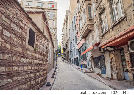 Old street in Istanbul. Travel to istanbul concept 102013403