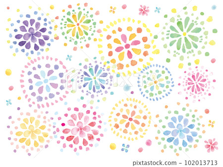 很多煙花的水彩手繪插圖-水平 很多煙花的水彩手繪插圖-水平 102013713