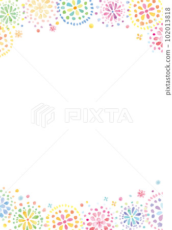 Illustration of watercolor hand-painted fireworks arranged vertically - vertical Illustration of watercolor hand-painted fireworks arranged vertically - vertical 102013818