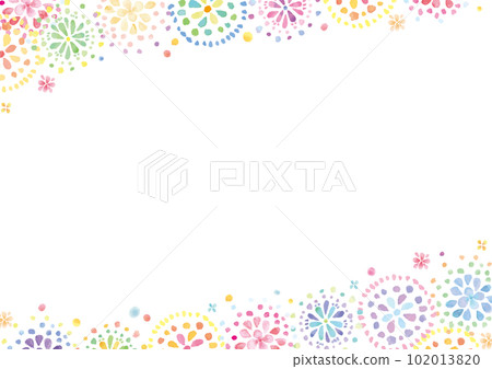Illustration of watercolor hand-painted fireworks arranged vertically and diagonally-horizontal Illustration of watercolor hand-painted fireworks arranged vertically and diagonally-horizontal 102013820