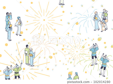 People watching a skyrocket People watching a skyrocket 102014280