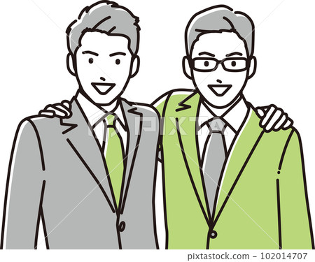 Business man crossing his shoulder 102014707