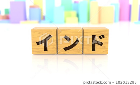 印有印度國名的木塊 102015293