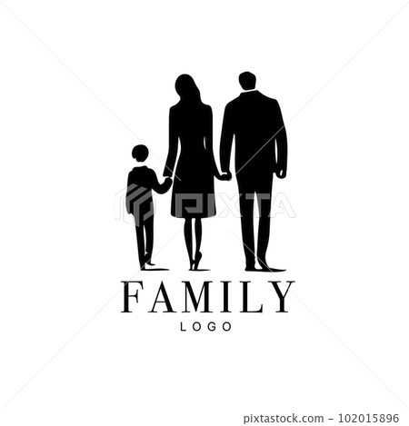Family Flat Icon Black and White Vector Graphic. Good for logo design. Vector illustration 102015896