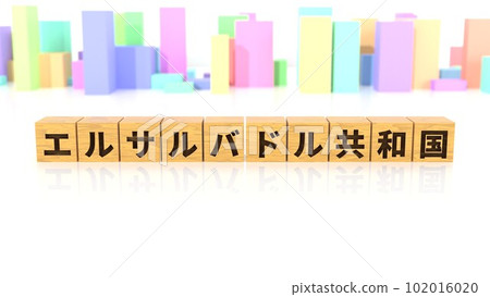 A wooden block with the name of the Republic of El Salvador printed on it A wooden block with the name of the Republic of El Salvador printed on it 102016020