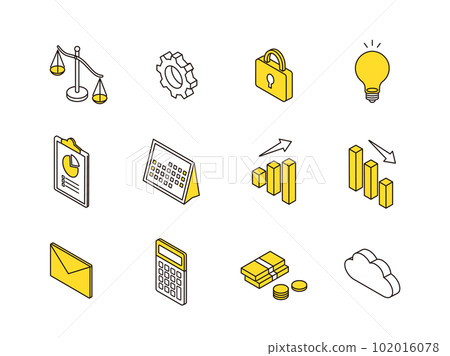 Business isometric icon set 102016078