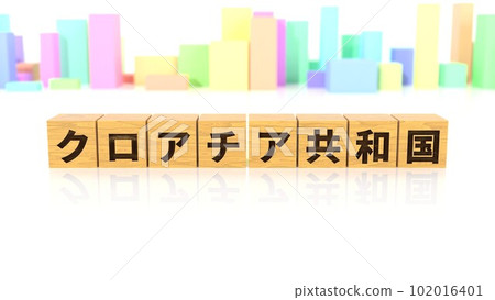 A wooden block with the country name Republic of Croatia printed on it A wooden block with the country name Republic of Croatia printed on it 102016401