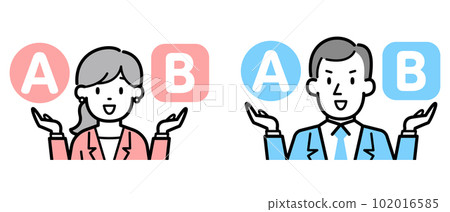 比較A和B的商人和女實業家 比較A和B的商人和女實業家 102016585