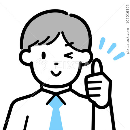 一名商人豎起大拇指的插圖 102016593
