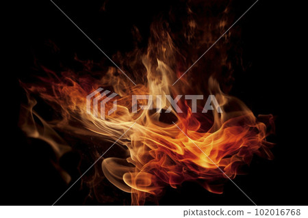 Burning flame _ black background Burning flame _ black background 102016768