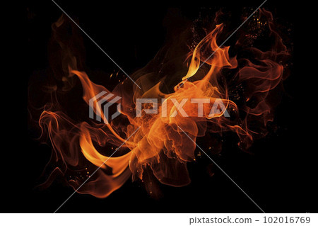 Burning flame _ black background Burning flame _ black background 102016769