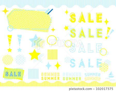 色彩繽紛的流行和可愛的夏季促銷角色和零食 102017375