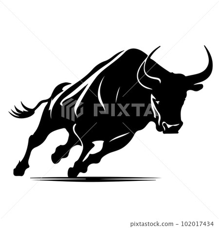 Vector bull design on white background. Wild Animals. Editable vector illustration. Vector illustration 102017434