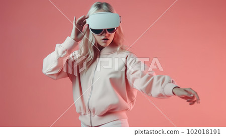 VR, metaverse, virtual space, virtual reality, woman doing virtual reality (Generative AI) VR, metaverse, virtual space, virtual reality, woman doing virtual reality (Generative AI) 102018191