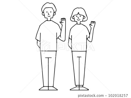 young man and woman pair young man and woman pair 102018257