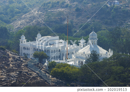 INDIA, BIHAR, NALANDA, February 2023, Devotee at Gurudwara Shri Guru Nanak ji, Rajgir.. 102019513