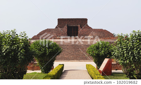 View of Chaityas in the Complex of Nalanda University, Rajgir, Nalanda, Bihar 102019682