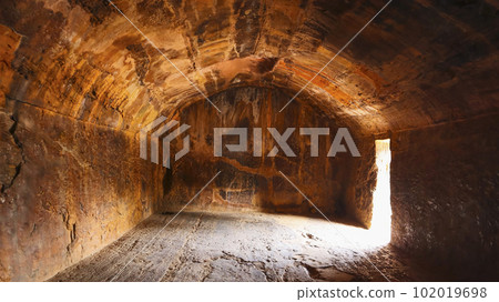 Inside View of Sone Bhandar Caves, Rajgir, Nalanda, Bihar 102019698