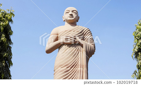 Statue of one of the Buddhas Disciple, Near 80feet Statue of Budhha, Bodh Gaya, Bihar Statue of one of the Buddhas Disciple, Near 80feet Statue of Budhha, Bodh Gaya, Bihar 102019718