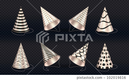 Isolated Happy Birthday cone hat accessory vector 102019816