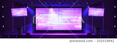 Tv show stage background with led screen panel 102019842