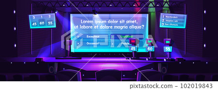 Quiz game show with question option, tv contest 102019843