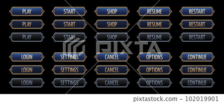 Art deco game interface button, ui animation frame Art deco game interface button, ui animation frame 102019901