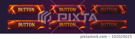 Lava game buttons animation set Lava game buttons animation set 102020025