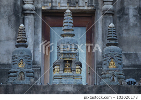 Small Stupas on the Mahabodhi Temple, Bodh Gaya, Bihar 102020178