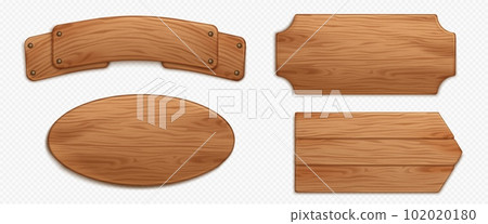 Wood texture sign board vector realistic banner 102020180