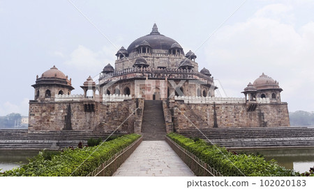 Rear view of Tomb of Sher Shah Suri, Built in 16th Century by Mughal Emperor, Sasaram, Bihar.. Rear view of Tomb of Sher Shah Suri, Built in 16th Century by Mughal Emperor, Sasaram, Bihar.. 102020183