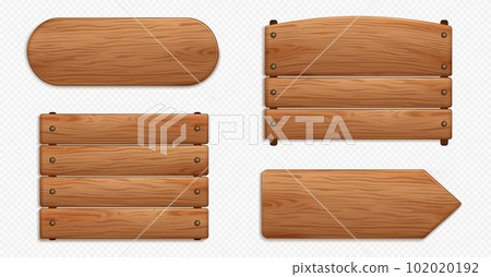 Wooden signboards, banners and arrow sign 102020192