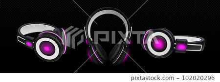 3d vector isolated dj headset with neon light 3d vector isolated dj headset with neon light 102020296