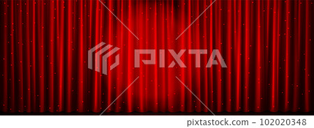 Red theater curtain background, show light vector Red theater curtain background, show light vector 102020348