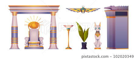Ancient throne of egypt pharaoh for god temple set Ancient throne of egypt pharaoh for god temple set 102020349