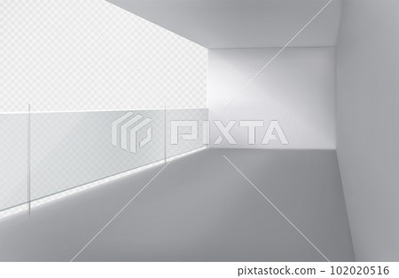 Isolated glass balcony, realistic building terrace 102020516