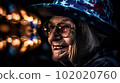 Happy elderly American woman celebrates US Independence Day created with generative AI technology. High quality illustration 102020760